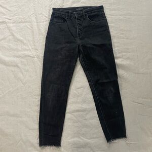 -Luck Brand Bridget Skinny Ankle Black Jeans-
